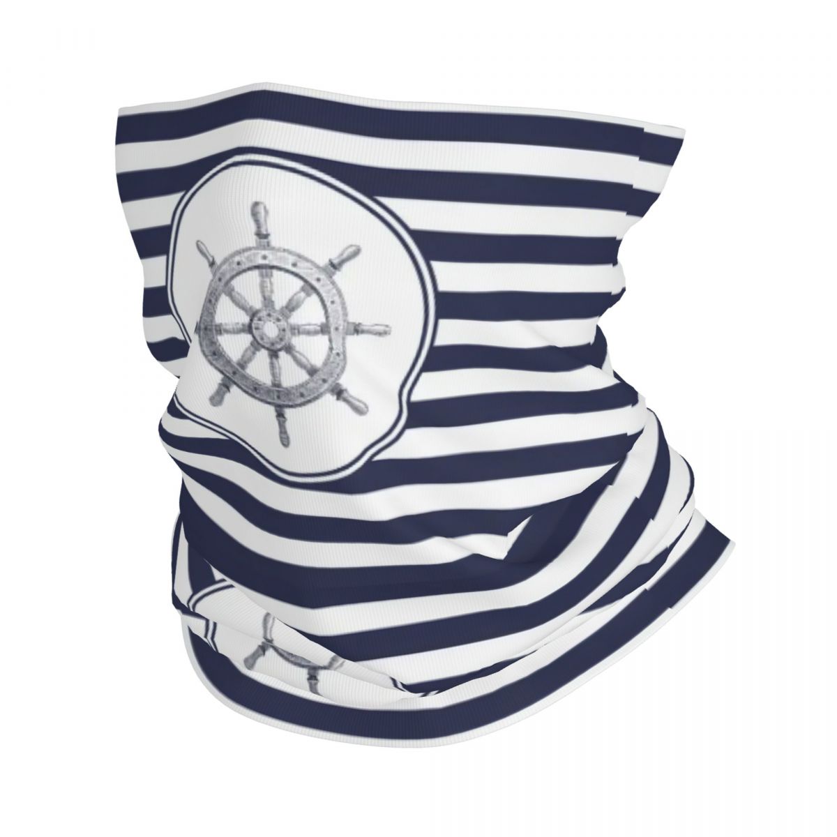 Neck Gaiter Fleece - Aangepaste marineblauwe nautische wielanker bandana winter