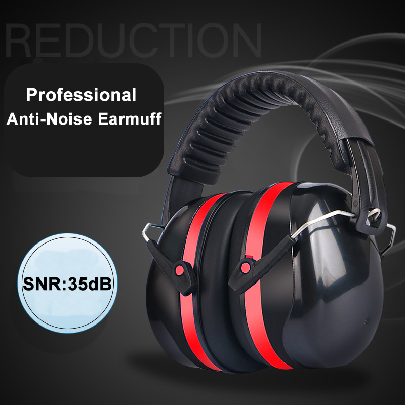Earmuffs Foldable - Anti-geluid Hoofd Oorbeschermers Opvouwbare oorbeschermer SNR-35dB