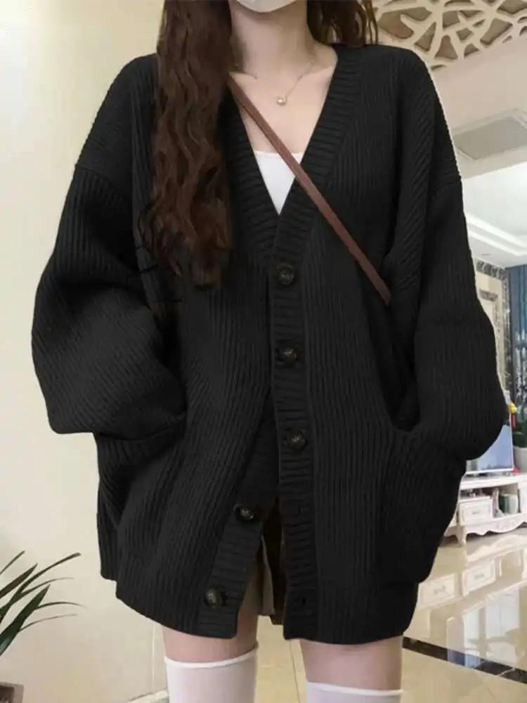 Wool Coat Peacoat - Losse Vest Vrouwen Lange Mouw V-hals