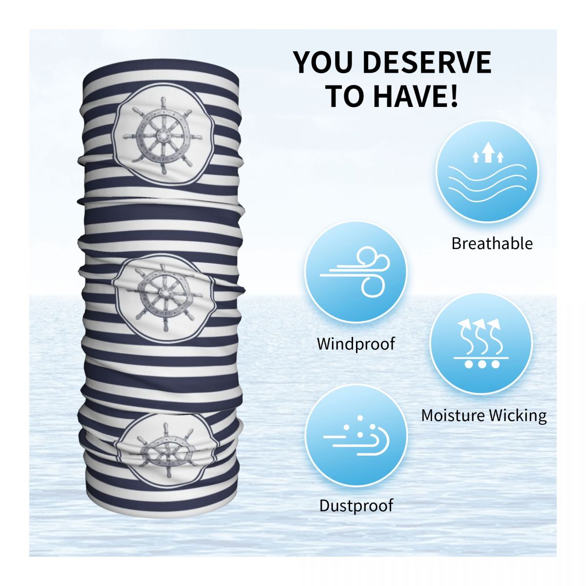 Aangepaste marineblauwe nautis - Neck Gaiter Fleece recensie en prijs