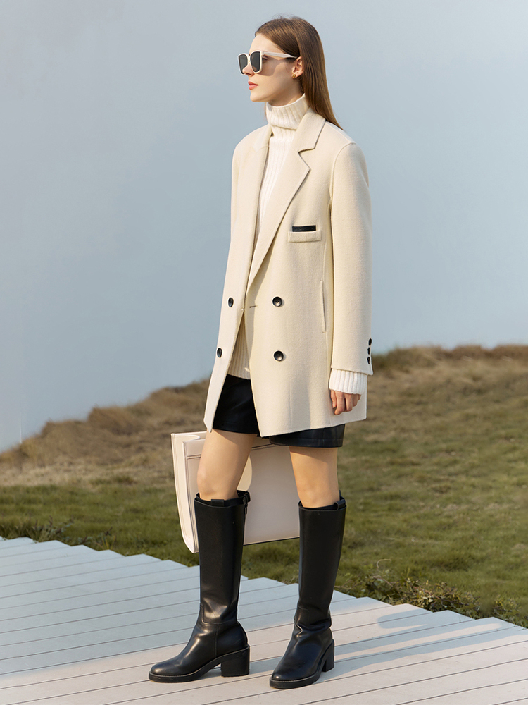AMII Minimalistische Wollen Ja - Wool Coat Peacoat recensie en prijs