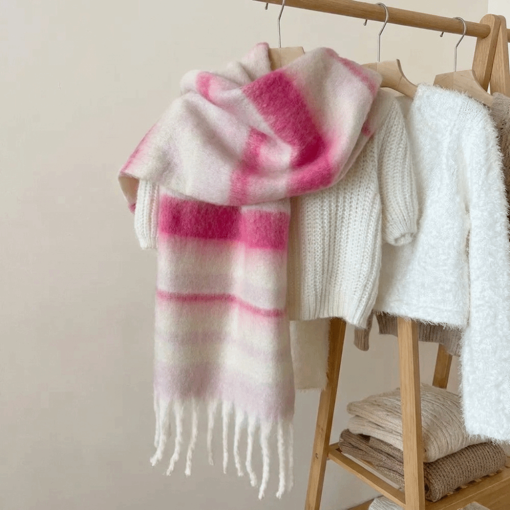 Elegante Mohair Gestreepte Wol - Wool Scarf Men recensie en prijs